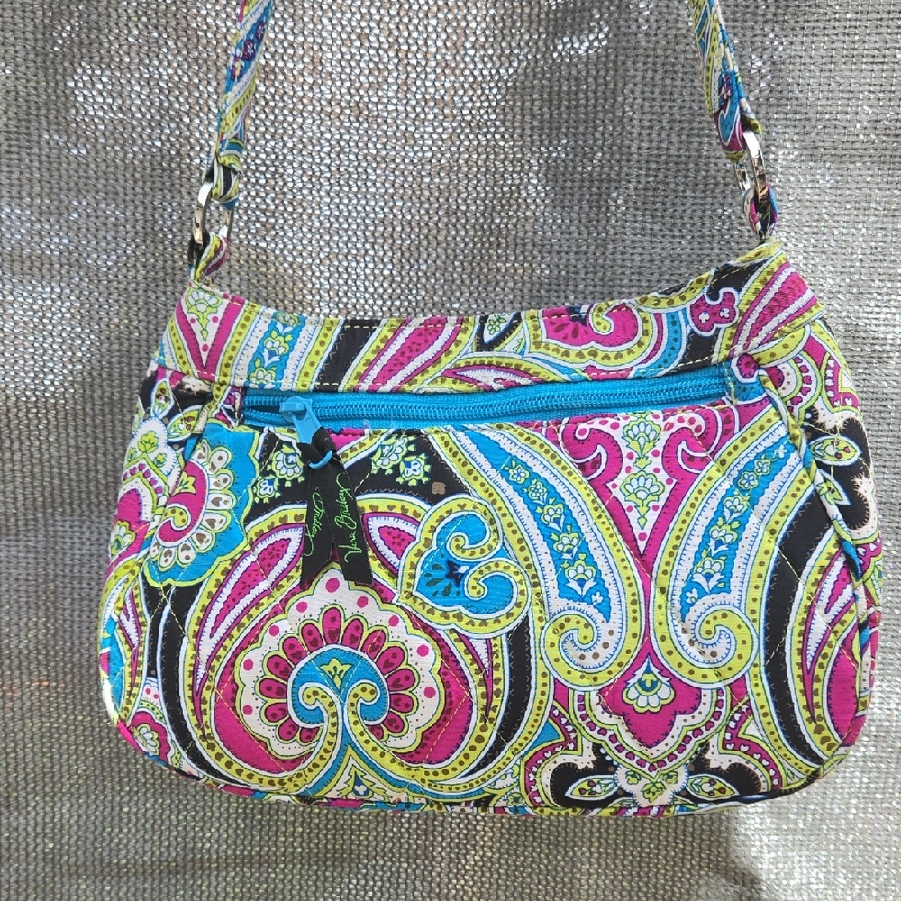 Vera Bradley Pink and Blue Paisley Shoulder Bag
